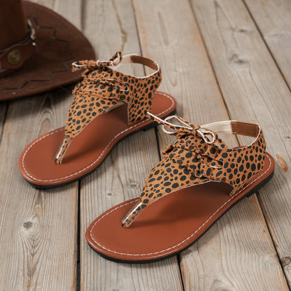 Leopard Flip-Flop Sandals