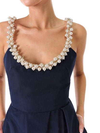 Pearl Scoop Neck Sleeveless Party Dress