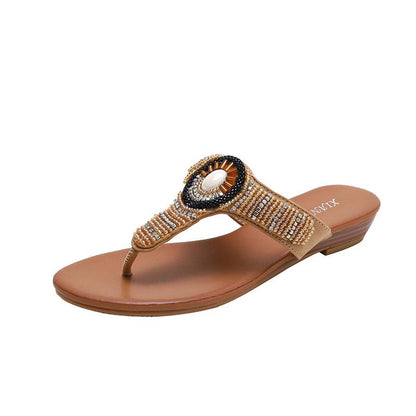 Rhinestone Flip-Flop Sandals