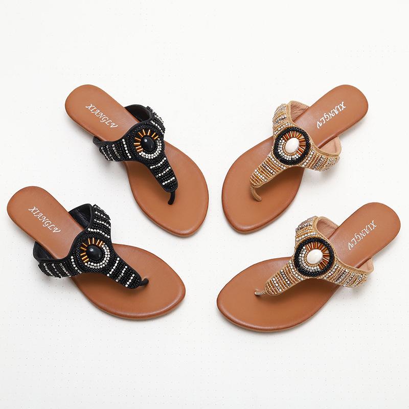 Rhinestone Flip-Flop Sandals