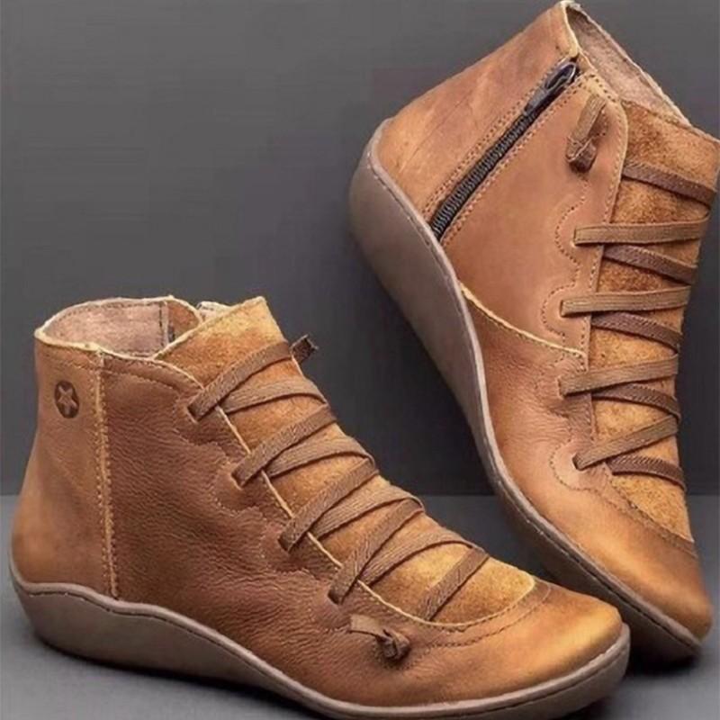 🔥Last Day 49% OFF - COMFORTABLE WOMEN'S VINTAGE LACE-UP LEATHER BOOTS