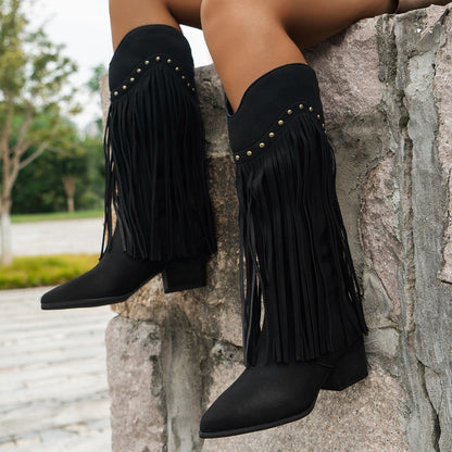 Tassel Studded Boots