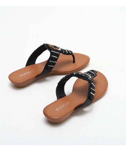 Rhinestone Flip-Flop Sandals