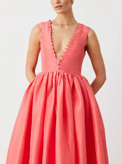 Voluminous Full-Circle Layered Skirt Midi Dress