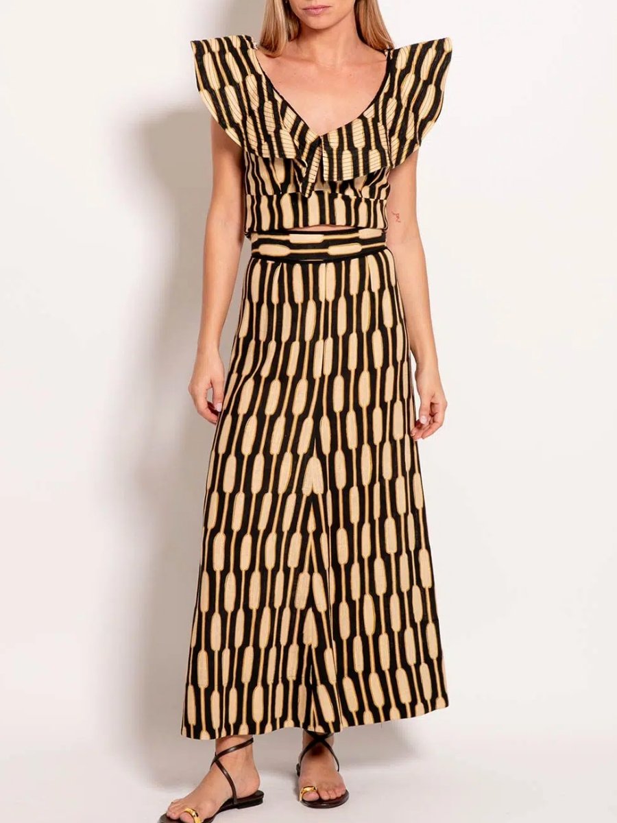 Geometric Print Two Pieces Dress