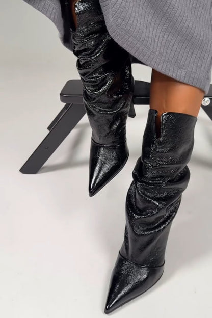 Patent Leather Boots Hi-Heels