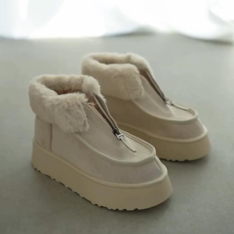 Thick Sole Zippered Fur Detailed Women's Boots