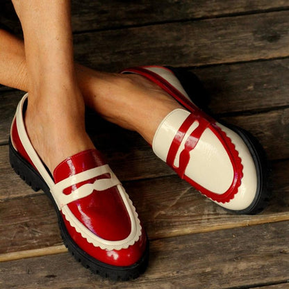 Cherry Red Patent Leather Loafers