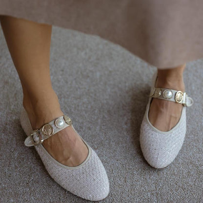 Women's Buckle Detail Ballet Flats