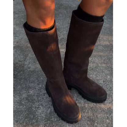 Classic Suede Knee High Boots