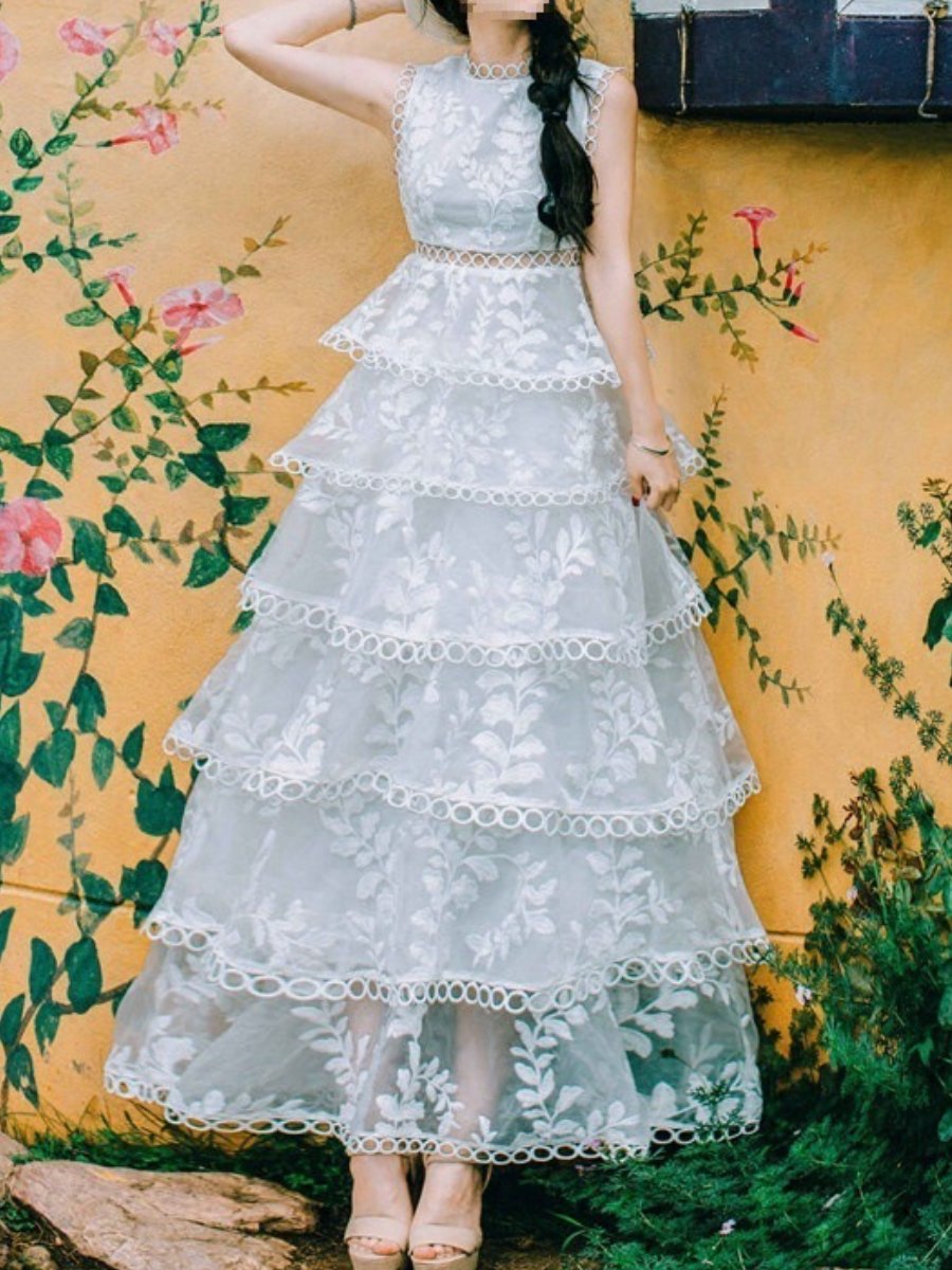 Lace Embroidered Cake Dress