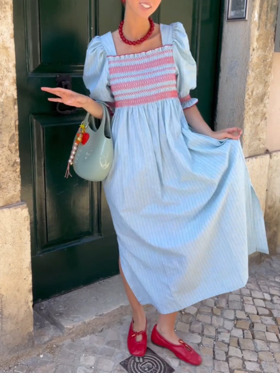 Blue Striped Dress