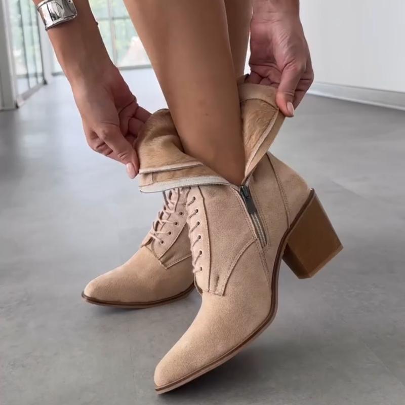 Pointed Toe Short Heel Women's Boots