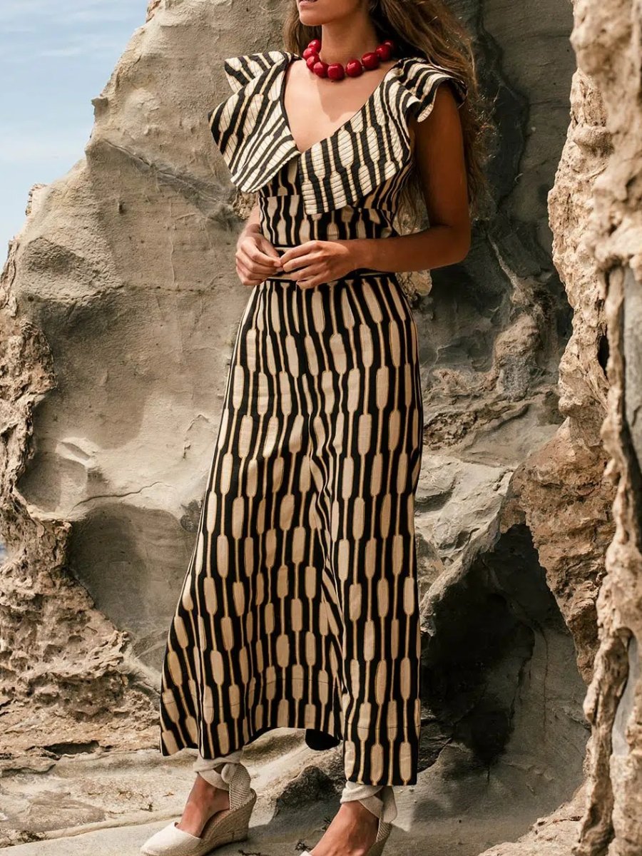 Geometric Print Two Pieces Dress