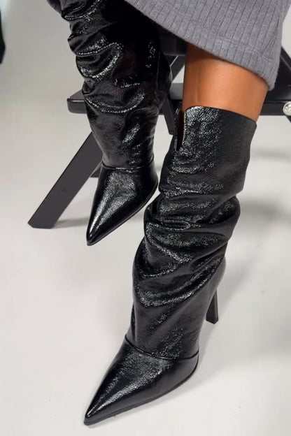 Patent Leather Boots Hi-Heels