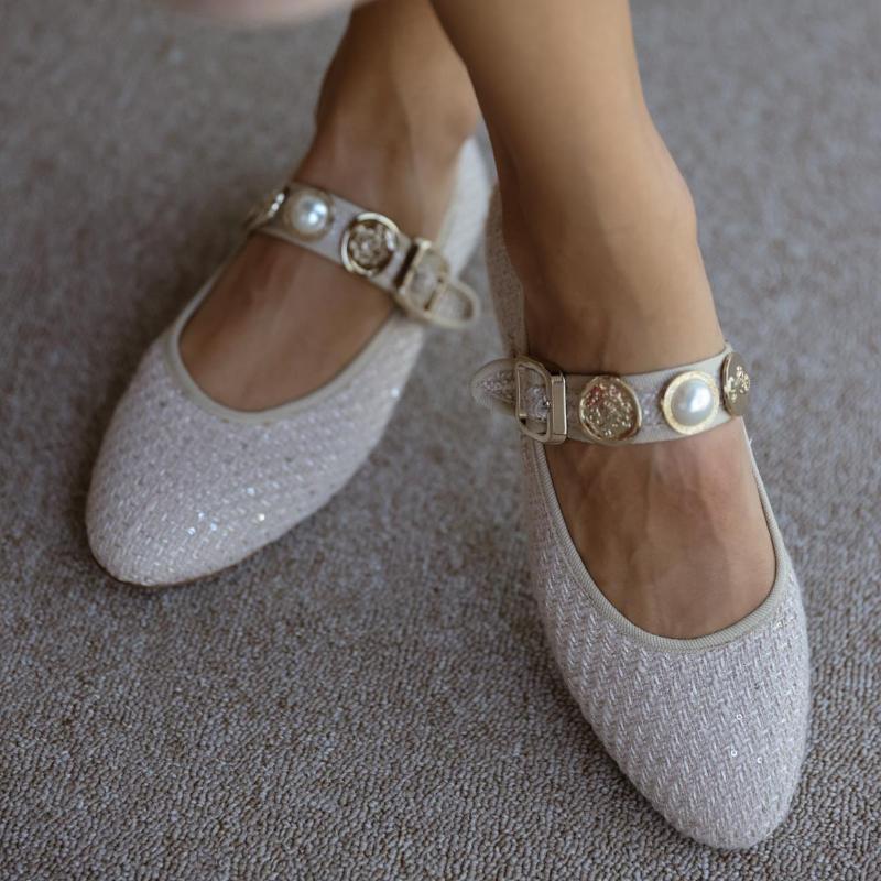 Women's Buckle Detail Ballet Flats