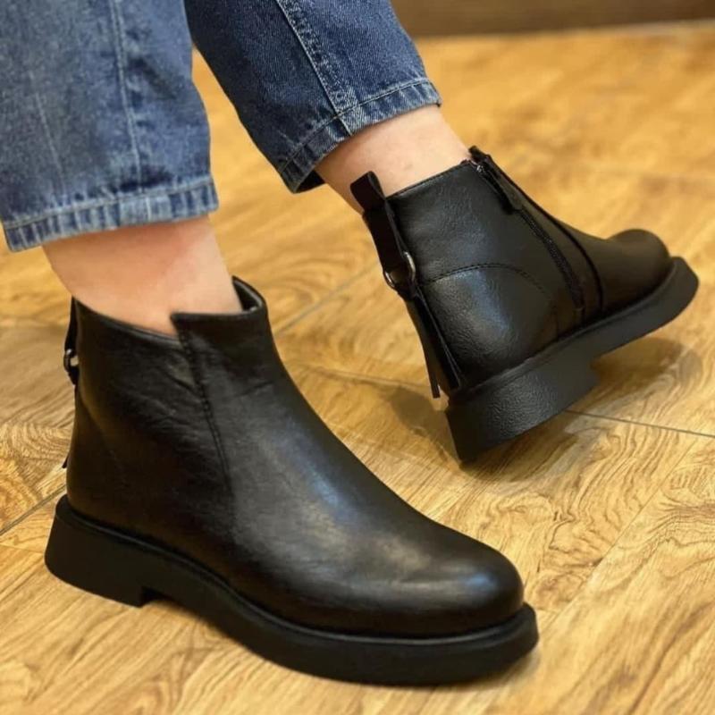 Low Heel Flat Ankle Boots