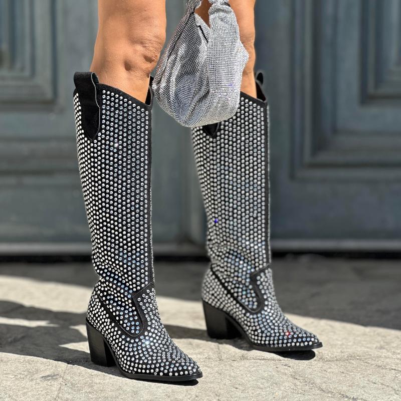 Crystal Stone Cowboy Boots