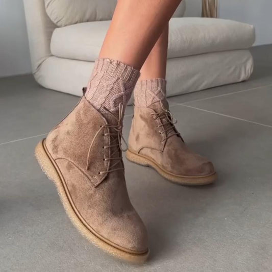 Lace-Up Suede Women's Boots