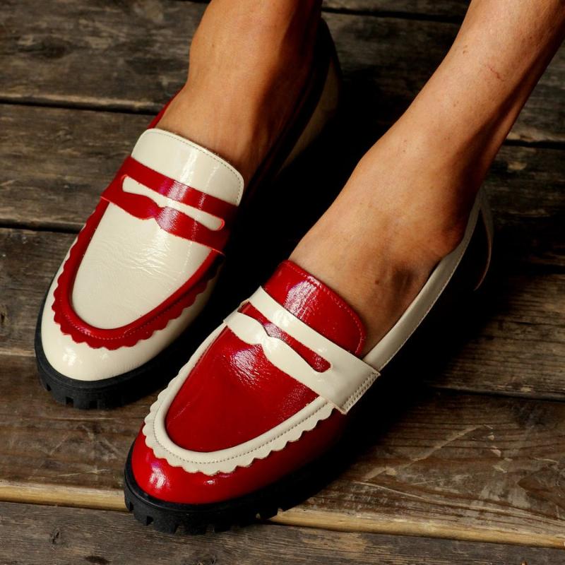 Cherry Red Patent Leather Loafers