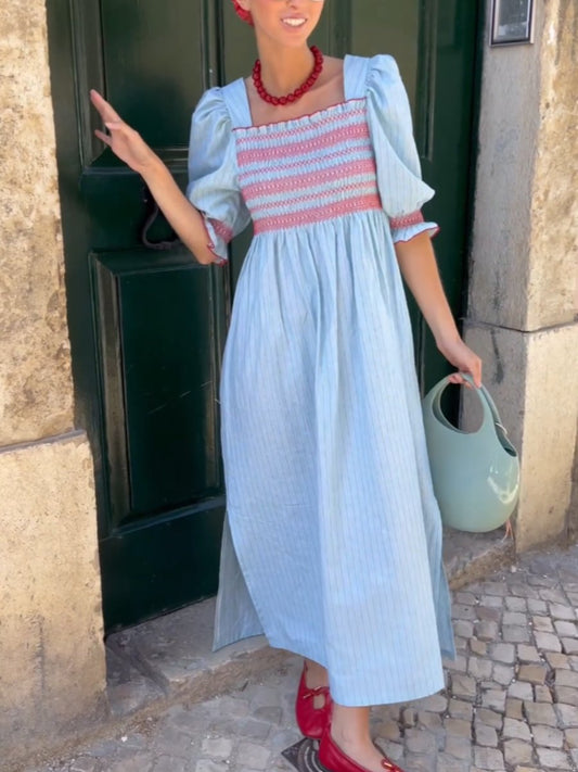 Blue Striped Dress