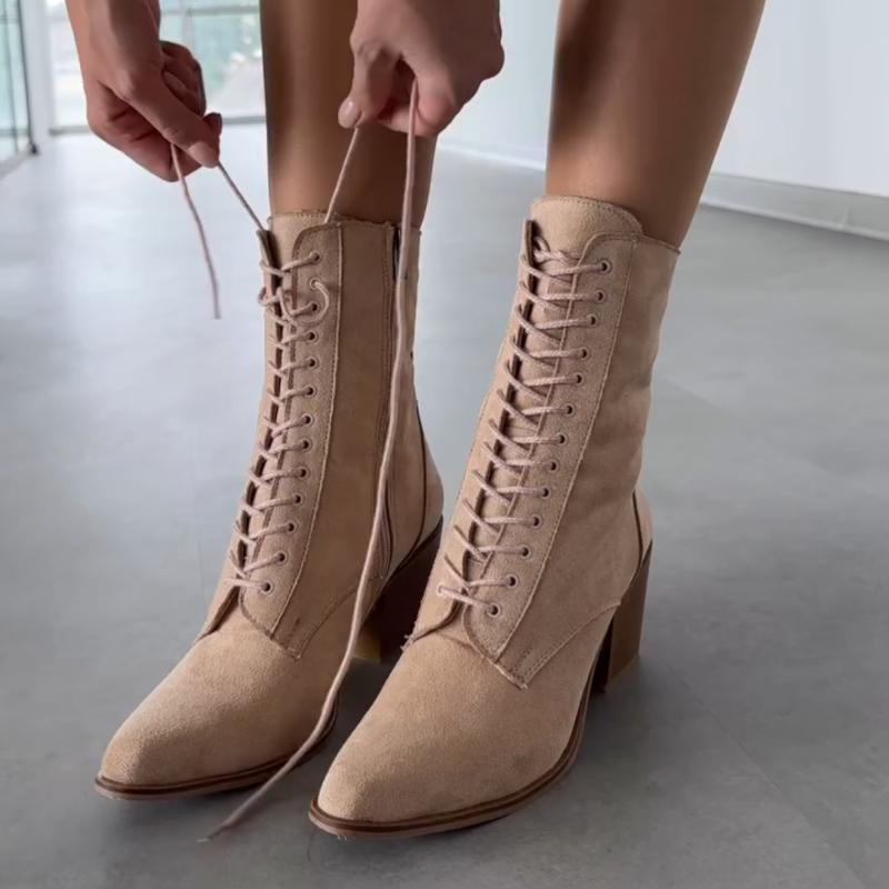 Pointed Toe Short Heel Women's Boots