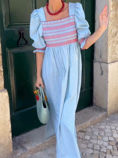 Blue Striped Dress