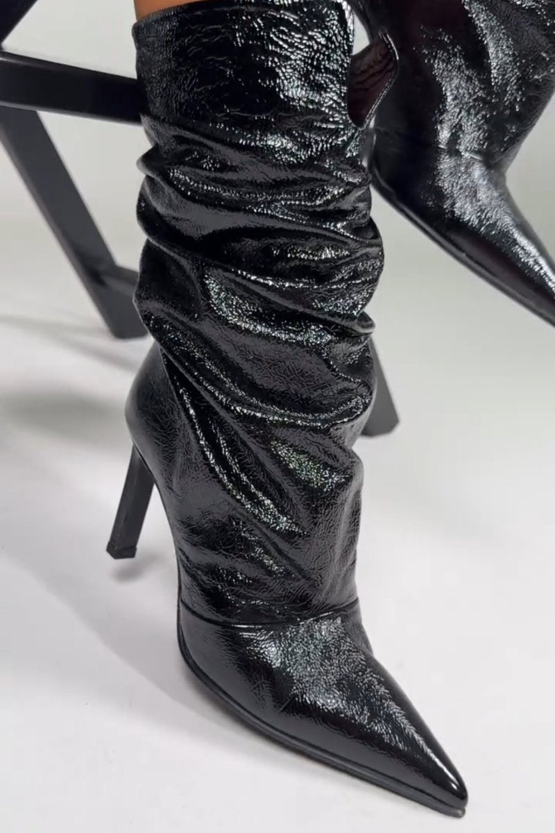 Patent Leather Boots Hi-Heels