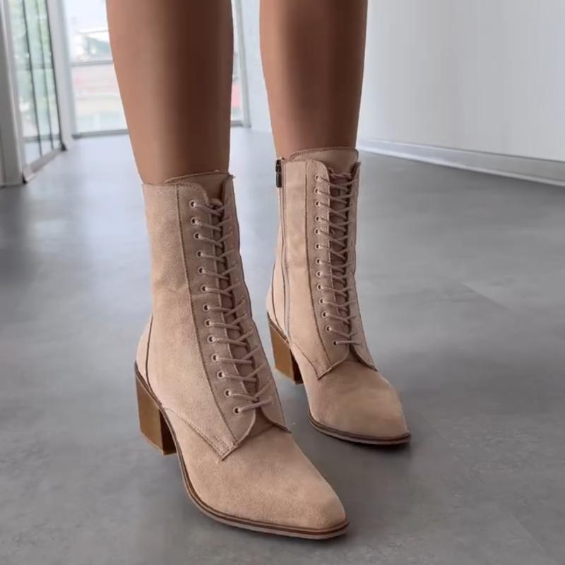 Pointed Toe Short Heel Women's Boots