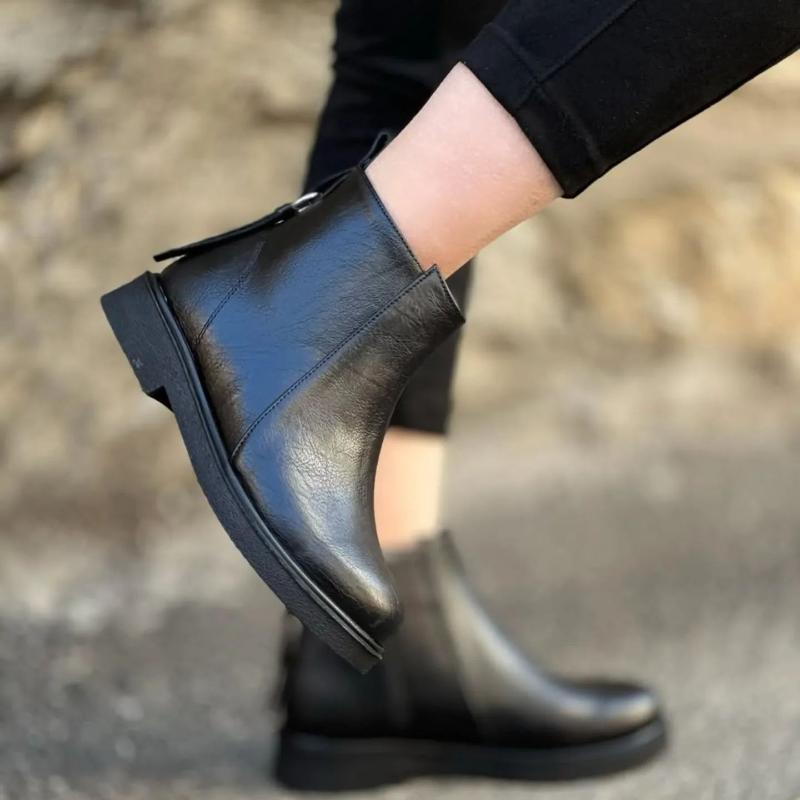 Low Heel Flat Ankle Boots