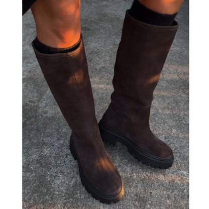 Classic Suede Knee High Boots