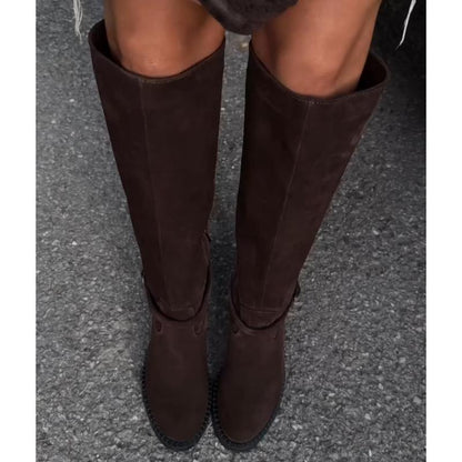 Classic Suede Knee High Boots