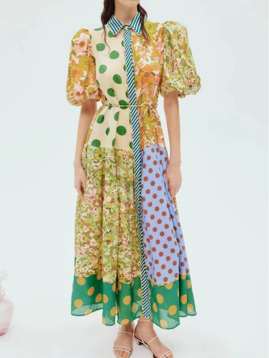 SS24 Unique Floral Shirt Dress