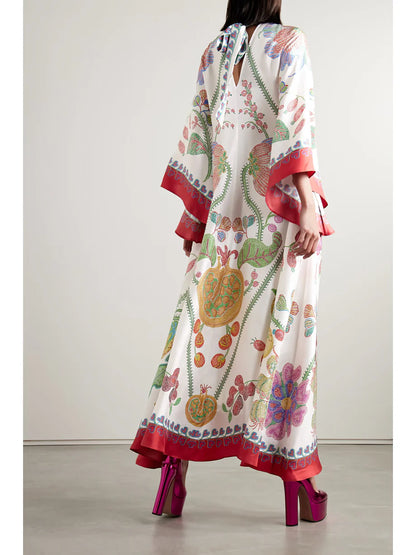 Magnifico Printed Silk-twill Maxi Dress